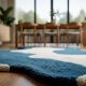 Handtufted Blue Wool Rug for Stylish Home Spaces
